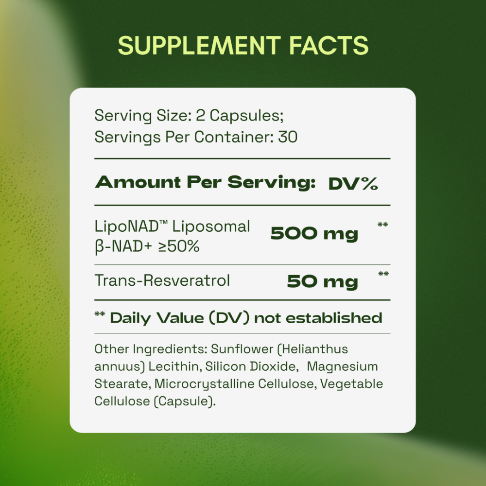 Fitnova NAD+ Advanced - Healthy-Aging Supplement with Resveratrol