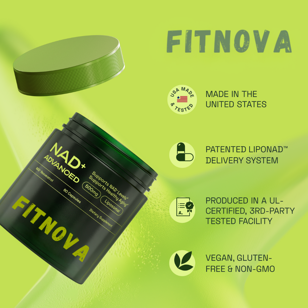 Fitnova NAD+ Advanced - Healthy-Aging Supplement with Resveratrol