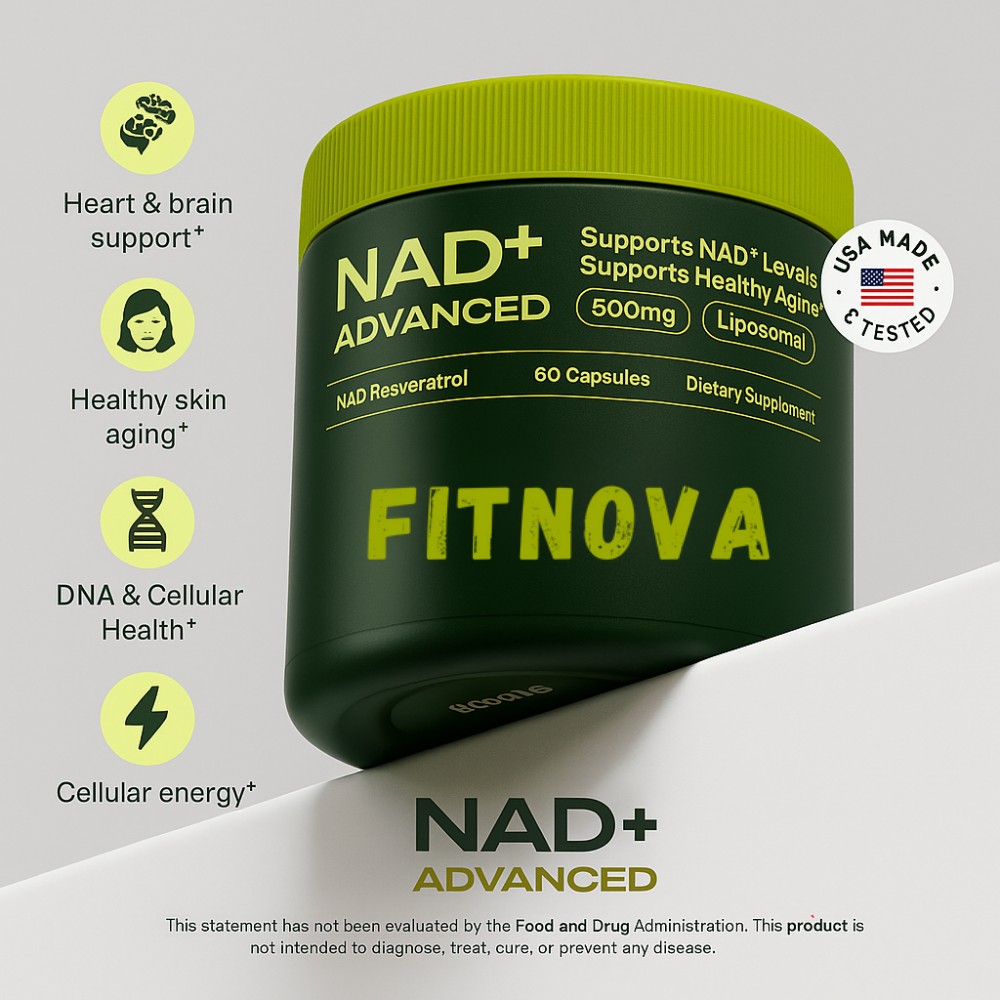 Fitnova NAD+ Advanced - Healthy-Aging Supplement with Resveratrol